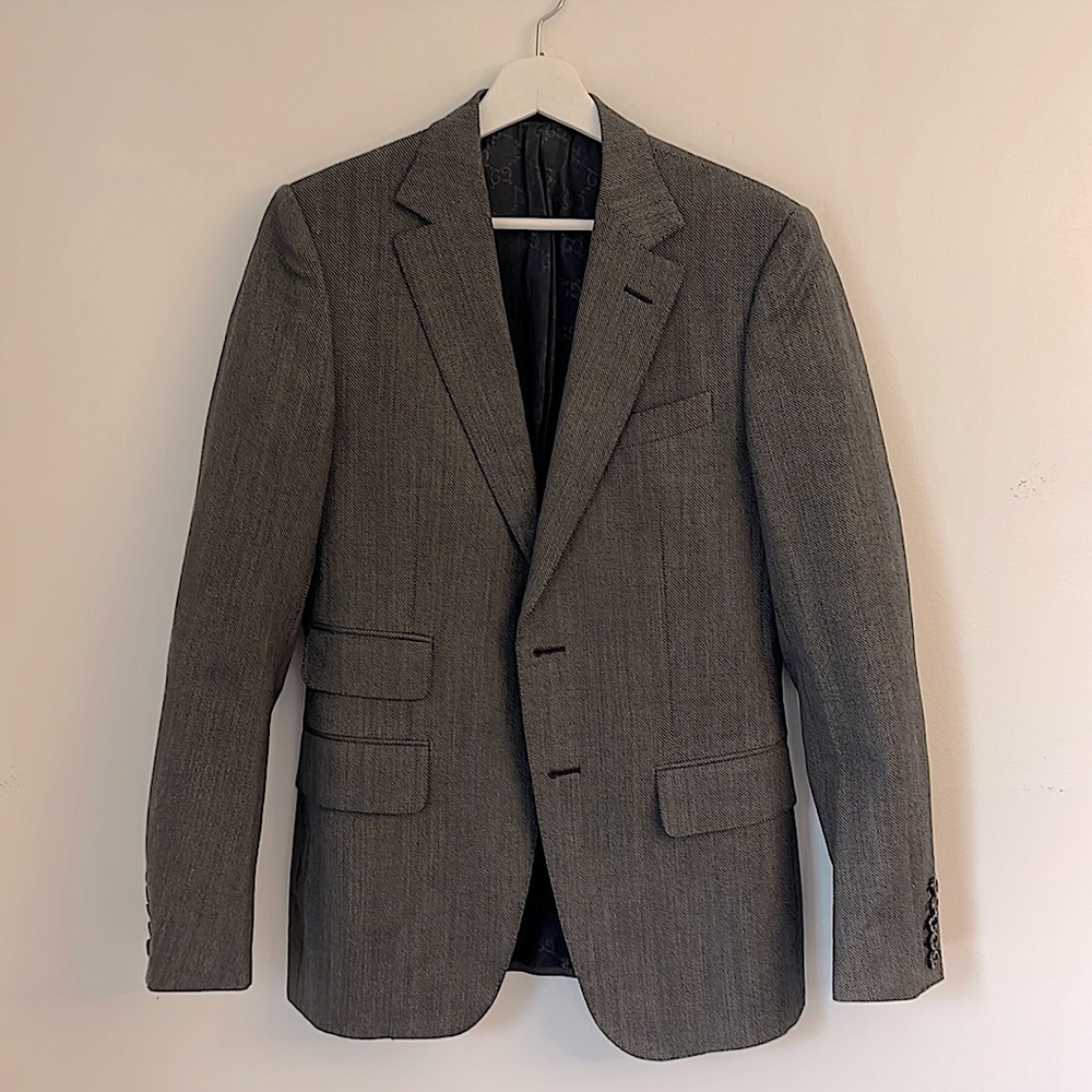 Gucci Charcoal Weaved Blazer (Rare)